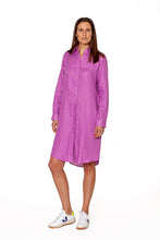 Afbeelding in Gallery-weergave laden, Overhemd Jurk Linnen Fuchsia