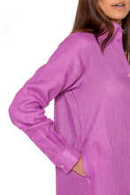 Afbeelding in Gallery-weergave laden, Overhemd Jurk Linnen Fuchsia