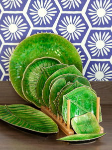 Shopbambloo Evergreen Servies Groen Glazuur Hele Set Borden Schalen 