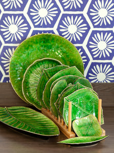 Shopbambloo Evergreen Servies Groen Glazuur Complete Serie borden schalen 