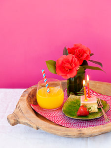 Shopbambloo Servet Anemone fuchsia Biologisch-katoen Groot dubbelzijdig bedrukt 