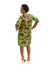 Afbeelding in Gallery-weergave laden, Shopbambloo Blousejurk Overhemdjurk Print Nala  Purple Rain