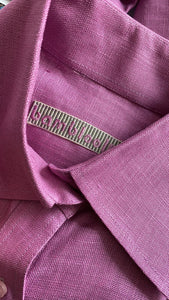 Overhemd Jurk Linnen Fuchsia